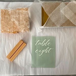 Misty seaglass wedding table numbers